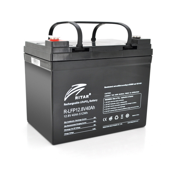 Аккумуляторна батарея Ritar LiFePO4 12,8V 40Ah 512Wh ( 195 x 130 x155 (168) ) Q1