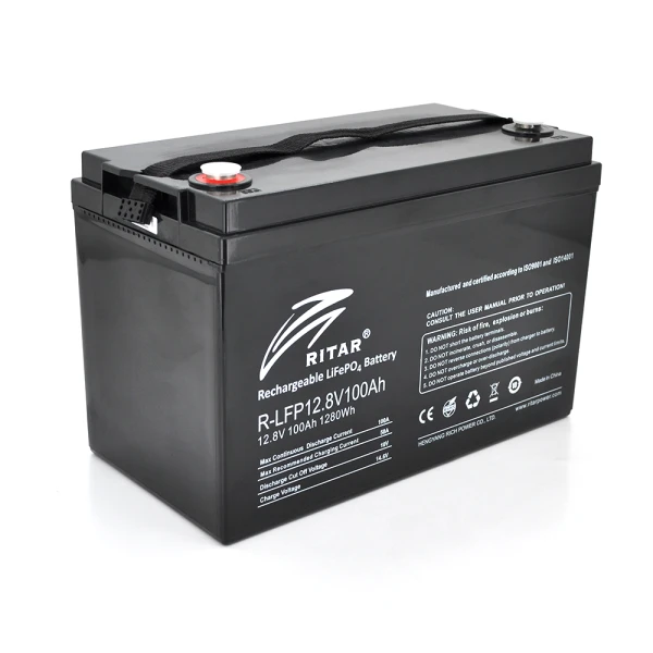 Аккумуляторна батарея Ritar LiFePO4 12,8V 100Ah 1280Wh ( 328 x 172 x 215 (220) Q1