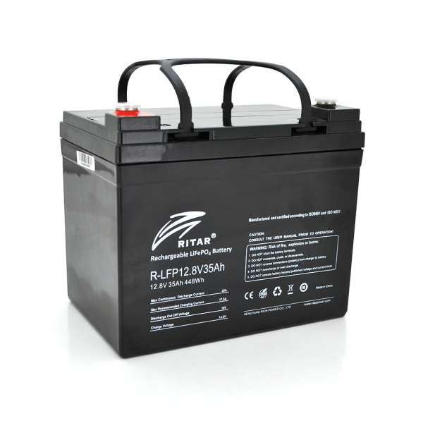 Аккумуляторна батарея Ritar LiFePO4 12,8V 35Ah 448Wh ( 195 x 130 x155 (168) ) Q1