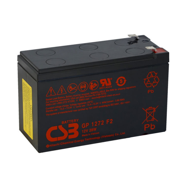 Акумуляторна батарея CSB GP1272F2, 12V 7,2Ah (151х65х100мм) 2,4 кг Q10
