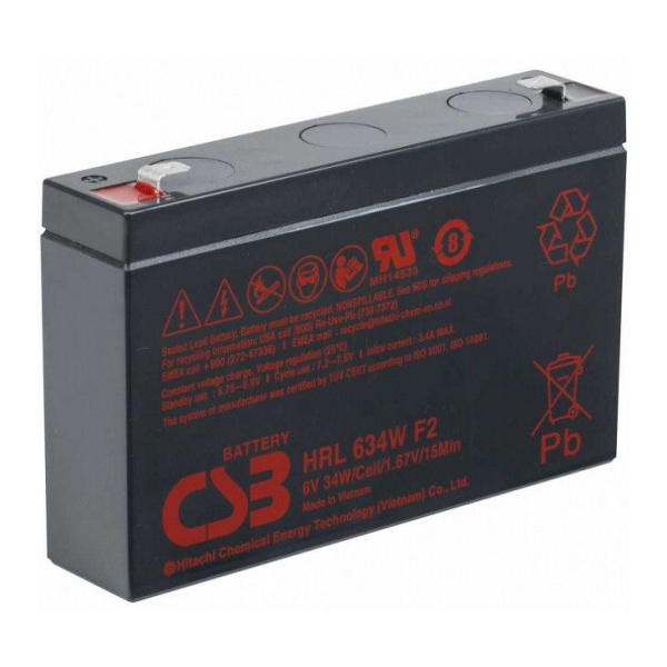 Акумуляторна батарея CSB HRL634WF2, 6V 9Ah (151х34х99мм) Q10