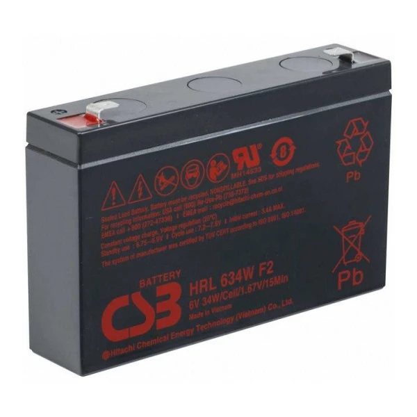 Акумуляторна батарея CSB HRL634WF2, 6V 9Ah (151х34х99мм) Q10