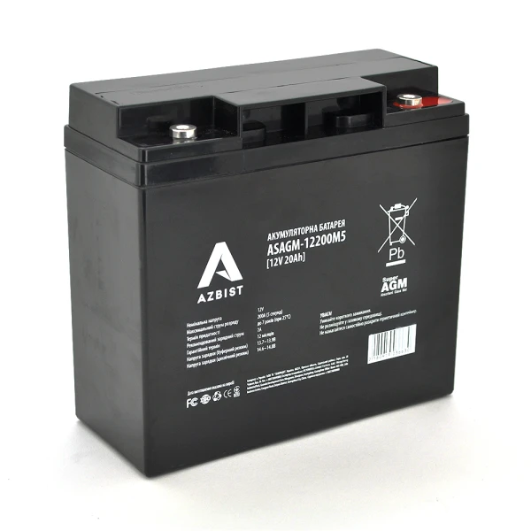 Аккумулятор ASBIST Super AGM ASAGM-12200M5, Black Case, 12V 20.0Ah (181 х 77 х 167) Q4