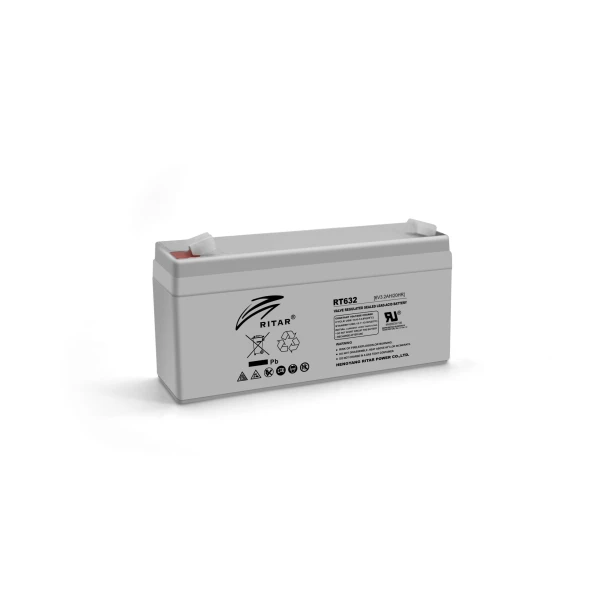 Акумуляторна батарея AGM RITAR RT632, Gray Case, 6V 3.2Ah ( 134х35х60 (66) ) Q20