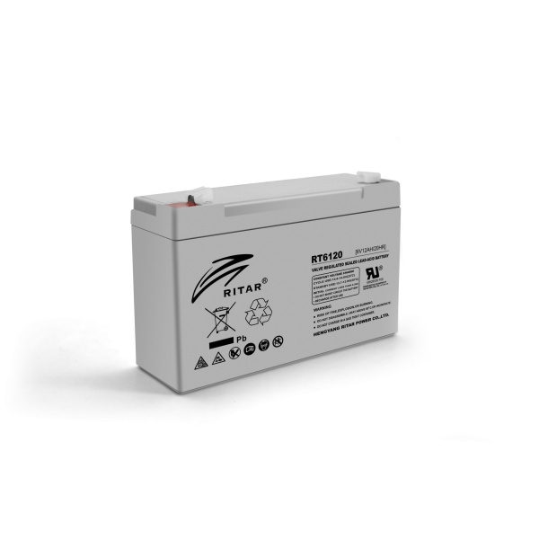 Акумуляторна батарея AGM RITAR RT6120A, Gray Case, 6V 12Ah ( 150 х 50 х 93 (99) ) Q10