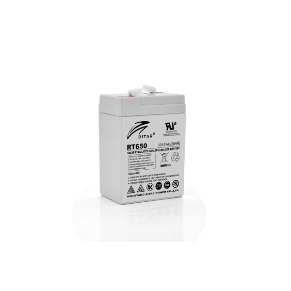 Акумуляторна батарея AGM RITAR RT650, Gray Case, 6V 5Ah (70х47х107 мм) Q20