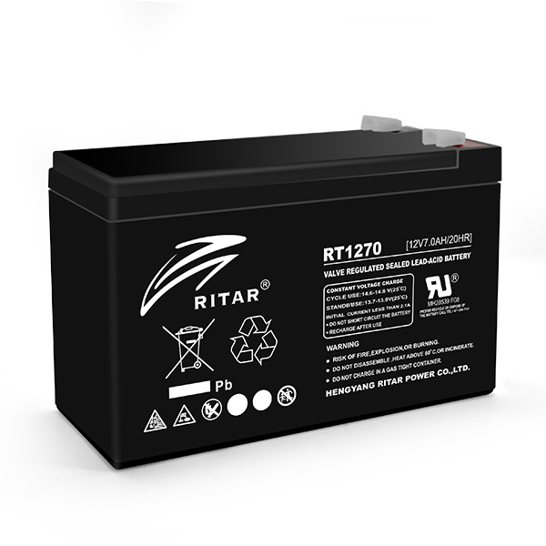 Акумуляторна батарея AGM RITAR RT1270AB, Black Case, 12V 7.0Ah ( 151 х 65 х 94 (100) ) Q10