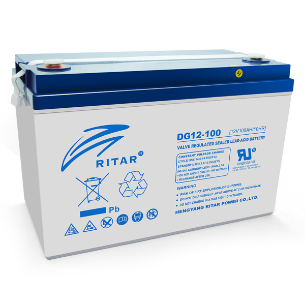 Акумуляторна батарея GEL RITAR DG12-100, Gray Case, 12V 100.0Ah ( 328 х 172 х 215 (220) ) Q1