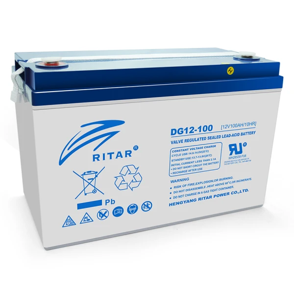 Акумуляторна батарея GEL RITAR DG12-100, Gray Case, 12V 100.0Ah ( 328 х 172 х 215 (220) ) Q1