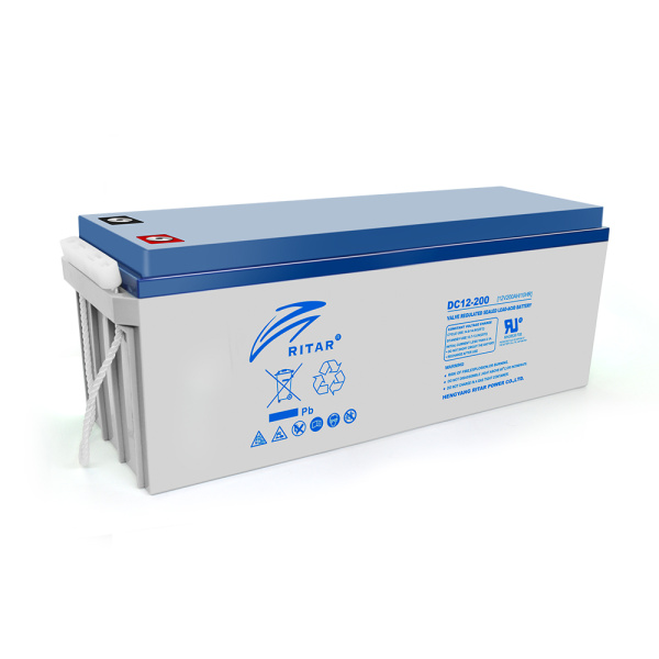 Акумуляторна батарея AGM RITAR DC12-200, Gray Case, 12V 200Ah ( 522 х 240 х 219 (224) ) Q1