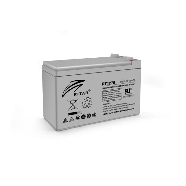 Акумуляторна батарея AGM RITAR RT1270, Gray Case, 12V 7.0Ah ( 151 х 65 х 94 (100) ) Q10