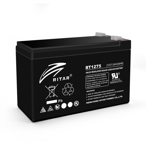 Акумуляторна батарея AGM RITAR RT1275B, Black Case, 12V 7.5Ah ( 151 х 65 х 94 (100) ) Q10