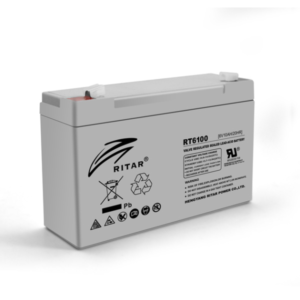 Акумуляторна батарея AGM RITAR RT6100, Gray Case, 6V 10Ah ( 150 х 50 х 93 (99) ) Q10