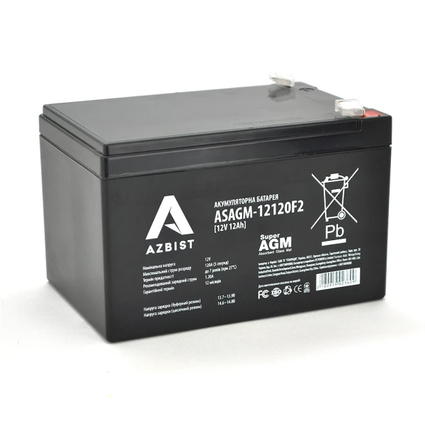 Аккумулятор AZBIST Super AGM ASAGM-12120F2, Black Case, 12V 12.0Ah (151х98х 95 (101) ) Q6