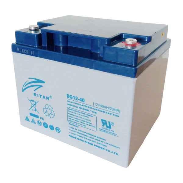 Акумуляторна батарея GEL RITAR DG12-40, Gray Case, 12V 40.0Ah ( 198 х 166 х 169 (169) ) Q1