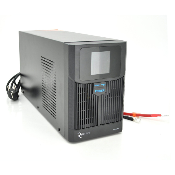 ДБЖ із правильною синусоїдою RITAR RTSW-1500 LCD (1000Вт), 12В, під зовнішній АКБ, Q1 (500*245*350) 14,9 кг (400*145*210)