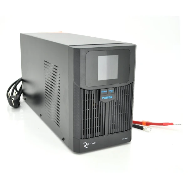 ДБЖ із правильною синусоїдою RITAR RTSW-1500 LCD (1000Вт), 24В, під зовнішній АКБ, Q1 (500*245*350) 14,9 кг (400*145*210)