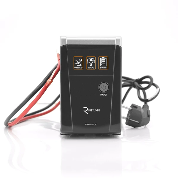 ДБЖ із правильною синусоїдою RITAR RTSW-600 LED, 12В, під зовнішній АКБ, Q4 (320*132*210) 4,2 кг (260*85*140)