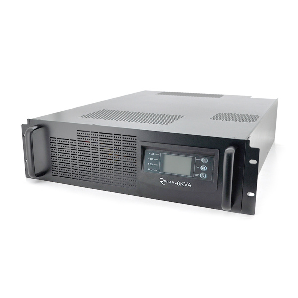 ДБЖ із правильною синусоїдою ONLINE Ritar RT-6KL-LCD, RACK 6000VA (5400Вт), 192В, Струм макс. 5A, під зовнішній АКБ, (482*600*130)