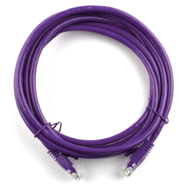 Патч-корд літій RITAR, UTP, RJ45, Cat.5e, 3m, фіолетовий, Cu (мідь)