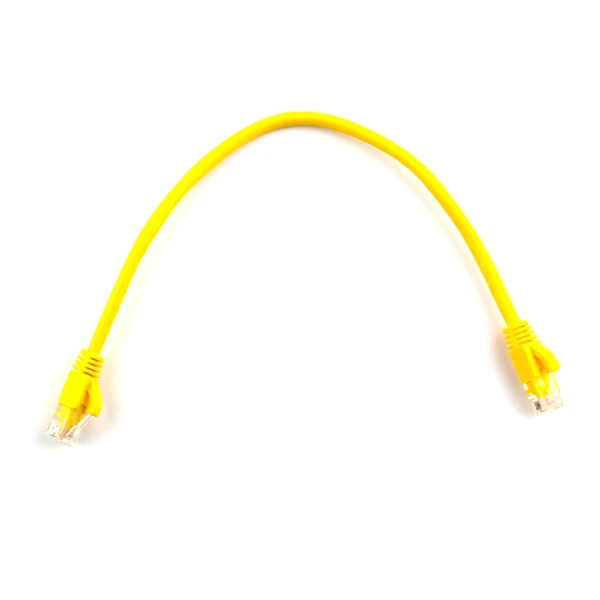 Патч-корд літій RITAR, UTP, RJ45, Cat.5e, 0,25m, жовтий, Cu (мідь)