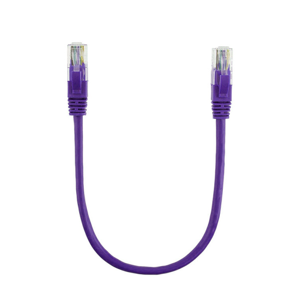 Патч-корд літій RITAR, UTP, RJ45, Cat.5e, 0,5m, фіолетовий, Cu (мідь)
