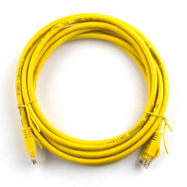 Патч-корд літій RITAR, UTP, RJ45, Cat.5e, 2m, жовтий, Cu (мідь) Q300