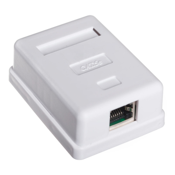 Розетка RITAR FTP 8P8C RJ45 1 порт Cat-5, накладна біла Q300
