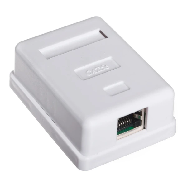 Розетка RITAR FTP 8P8C RJ45 1 порт Cat-5, накладна біла Q300