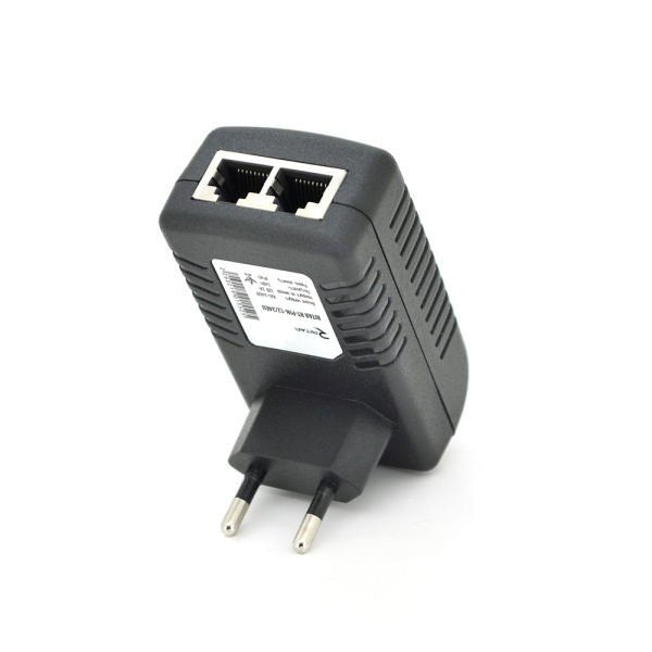 POE інжектор RITAR RT-PIN-12/12EU, 12V 1A (12Вт) з портами Ethernet 10/100/1000Мбіт/с, EU PLUG