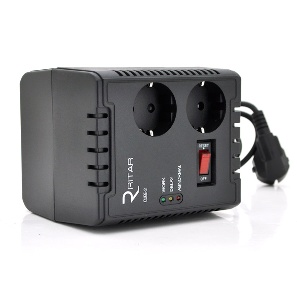 Стабілізатор напруги релейний RITAR CUBE-2 500VA 300W 2SHUKO, Q18 (195*120*132) 1.4 кг (140*114*112)