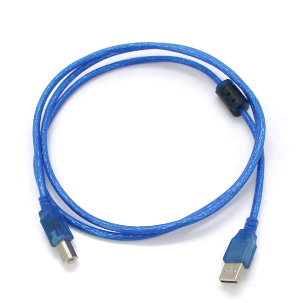 Кабель USB 2.0 RITAR AM/BM, 1.5m, 1 ферит, синій прозрачний, Q500