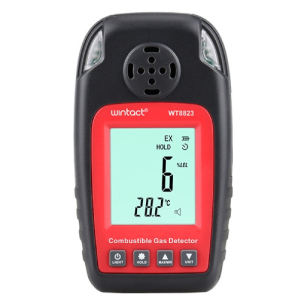 Детектор горючих газів + термометр (0-100% LEL, 0-50 ° C) WINTACT WT8823