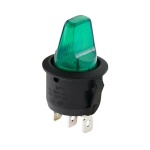KCD1-5-101NH GR/B 220V Перемикач 1 кл. високий зелений з підсвічуванням