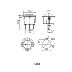 KCD1-5-101NH GR/B 220V Перемикач 1 кл. високий зелений з підсвічуванням - Зображення 4