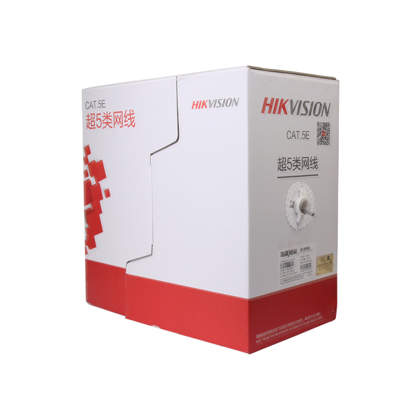 Кабель кручена пара для внутрішньої прокладки 24AWG Cu UTP Cat 5E Hikvision DS-1LN5E-E/E, 305м