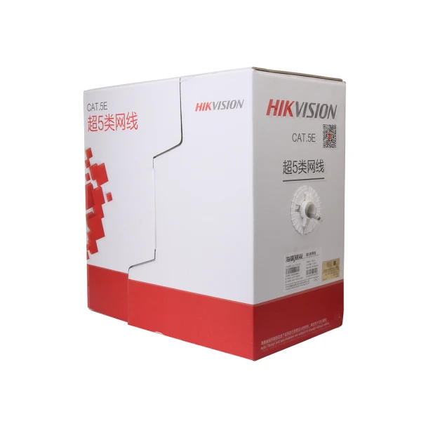 Кабель кручена пара для внутрішньої прокладки 4х2х0.5мм Cu UTP Cat 5E Hikvision DS-1LN5E-S/E, 305м