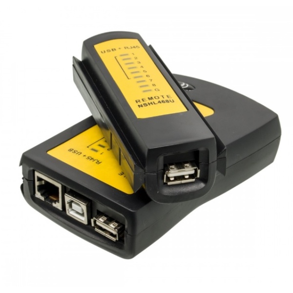 Кабельний тестер Merlion NSHL468U, RJ-45 + USB