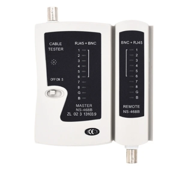 Тестер кабельний Merlion NSHL468BNC, RJ-45+BNC, батарейки в комплекті немає