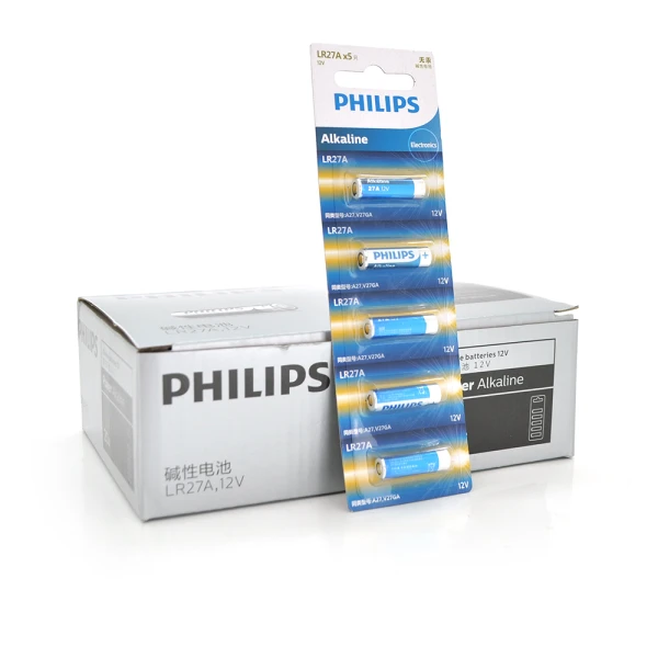 Батарейка лужна Philips 27A, 5 шт у блістері, ціна за блістер Q20