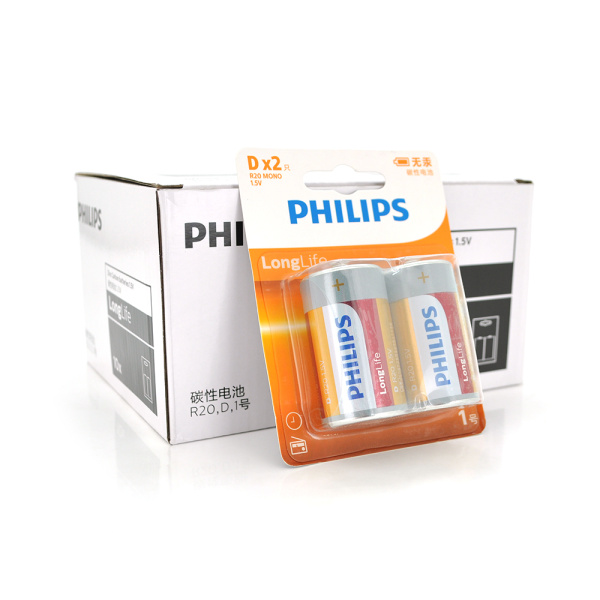 Батарейка Philips Super Heavy Duty R20D, 2 штуки у блістері, ціна за блістер Q10