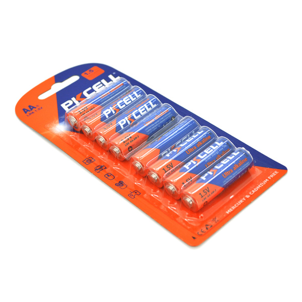 Батарейка лужна PKCELL 1.5V AA/LR6, 8 штуки у блістері ціна за блістер