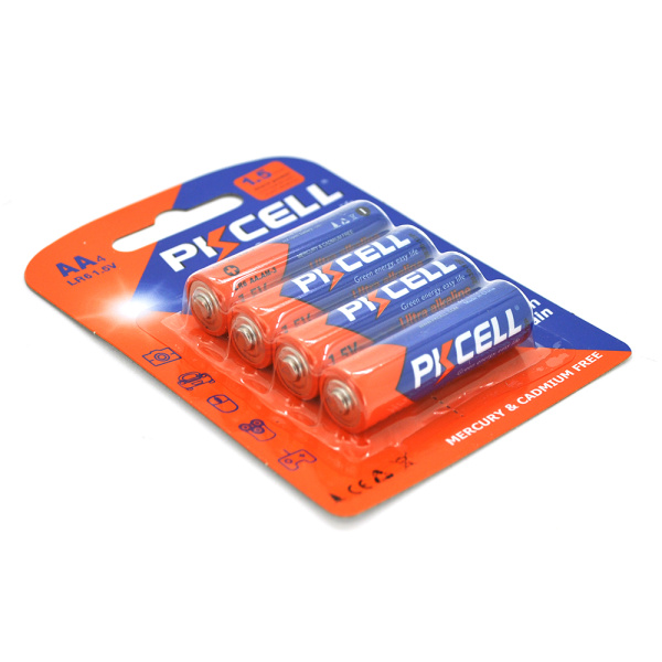 Батарейка лужна PKCELL 1.5V AA/LR6, 4 штуки у блістері ціна за блістер, Q12