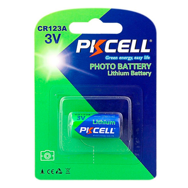 Батарейка літієва PKCELL 3V CR123A Lithium Manganese Battery ціна за блістер, Q8