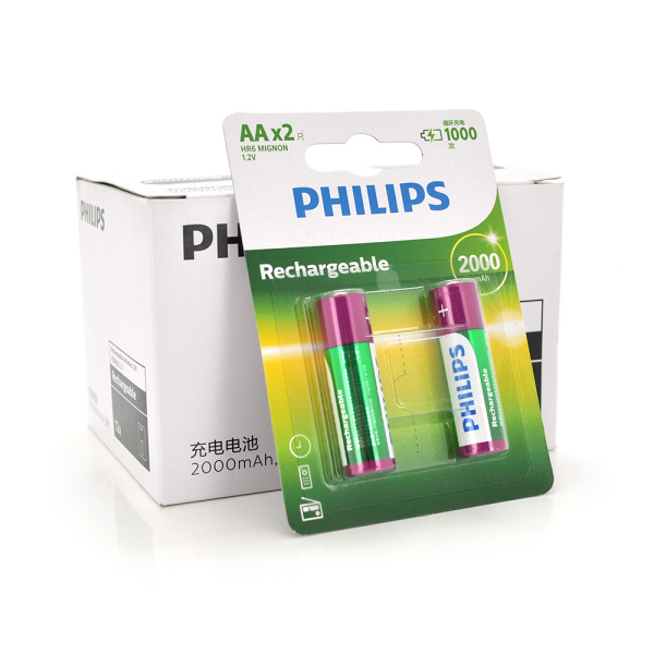 Акумулятор Philips 1,2V Ni AA 2000-mAh Rechargeable Battery, 2 штуки у блістері, ціна за блістер Q12