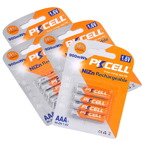 Аккумулятор PKCELL 1.6V AAA 900mAh NiZn Rechargeable Battery, 4 штуки у блістері ціна за блістер, Q12