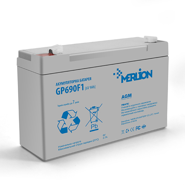Акумуляторна батарея MERLION AGM GP690F1 6 V 9Ah (150 x 49 x 95 (100)) Q10