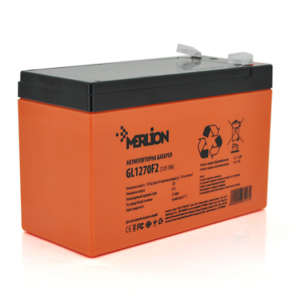 Акумуляторна батарея MERLION GL1270F2 12 V 7Ah (150 x 65 x 95 (100)) Orange Q10
