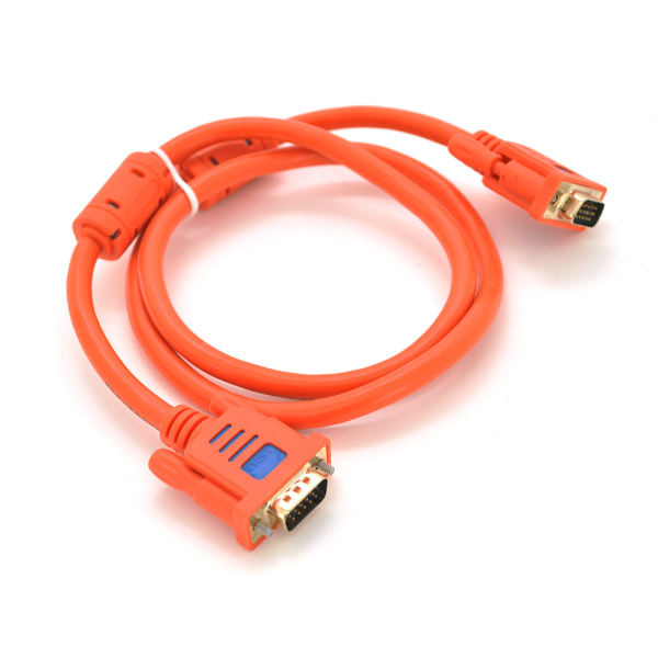 Кабель Merlion VGA 3+6 lIJIA PREMIUM 1,5m, male to male (тато-тато), 2 ферити, PURPLE, кульок 10 80P Q150