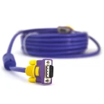 Кабель Merlion VGA 3+4 with shielding, 5m, male to male (тато-тато), 2 фериту, purple, Пакет Q100